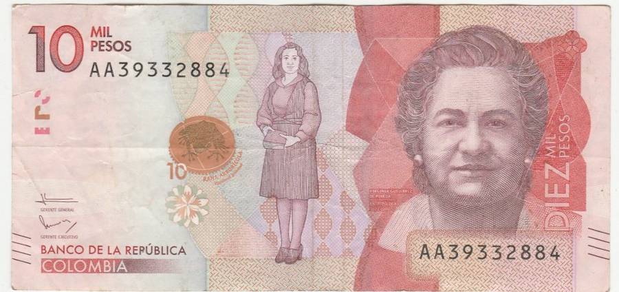 COLOMBIA 10 000 PESOS 2015 FV=R36.80