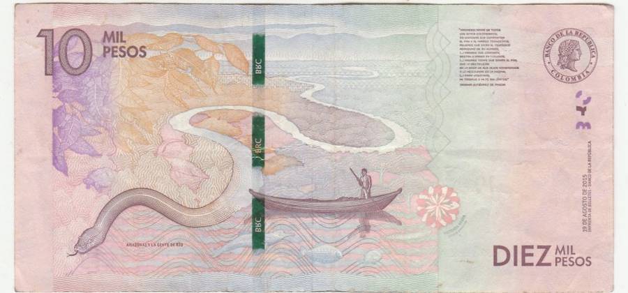COLOMBIA 10 000 PESOS 2015 FV=R36.80