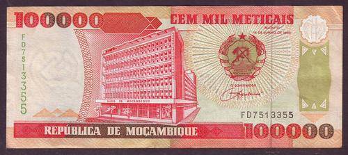 MOZAMBIQUE 100 000 METICALS 16 JUNE 1993 - DAM