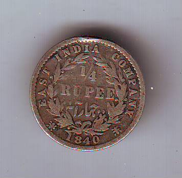 EAST INDIA COMPANY 1/4 RUPEE 1840