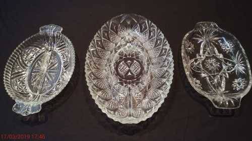 Beautiful Set of 3 CUT GLASS BOWLS **Bid for all 3**