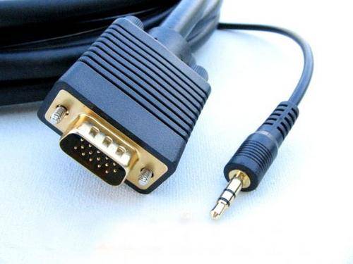 20 Meter VGA Cable / HD15 (High Shield with Ferrite Cores) Male to Male with 3.5mm Male Audio Plugs