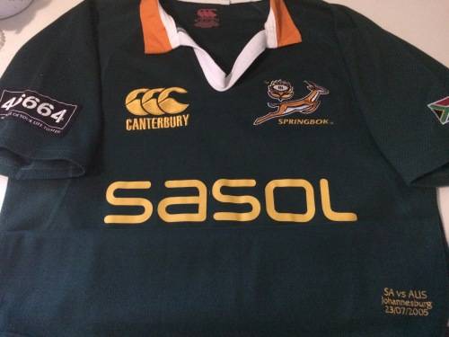 Springbok Rugby Jersey of Jean de Villiers no 12