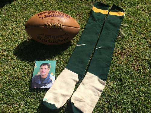 Vintage Leather Super Springbok Ball with Signed Card and socks!!!