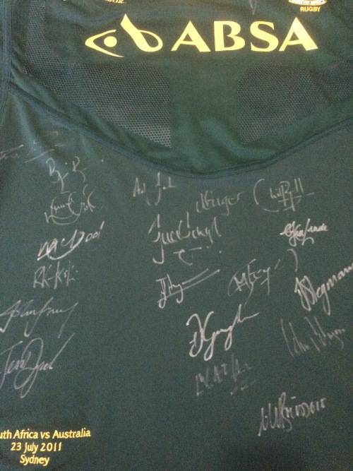 Springbok Players issue jersey 2011 Signed No 25  (SA vs Aus 23/07/2011)