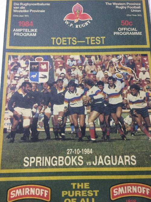 Springboks vs Jaguars 27/10/1984 Programme!!