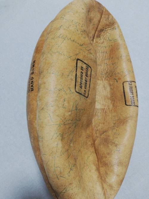 Gazelle Leather Rugby ball signed by Springboks and South America