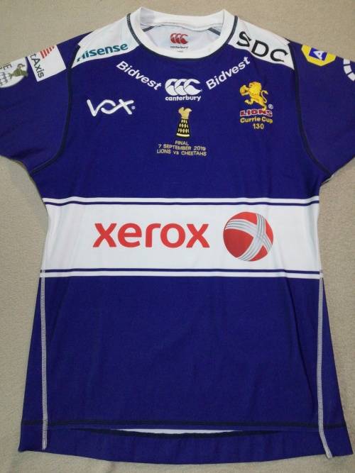Lions Currie Cup Final 2019 jersey Tyrone Greene no 15