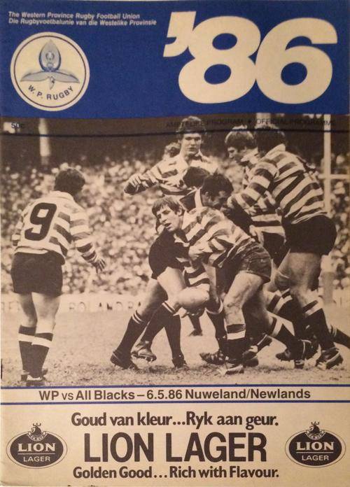 WP vs All Blacks 6 May 1986 programme!!