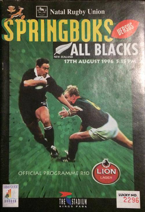 Springboks vs All Blacks 17/08/1996