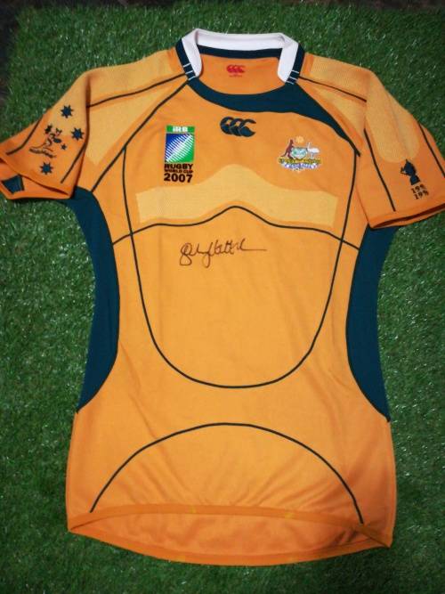 Australia Players issue RWC 2007 Jersey signed Sterling Mortlock
