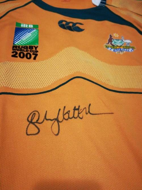 Australia Players issue RWC 2007 Jersey signed Sterling Mortlock