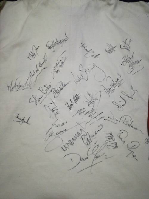 England players issue jersey vs OFS 1994 signed by team on back of jersey!