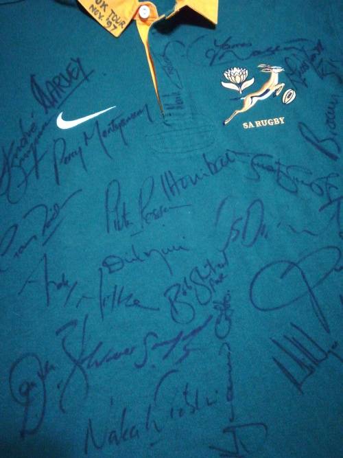Springbok Rugby Jersey signed ny Team 1997 tour UK