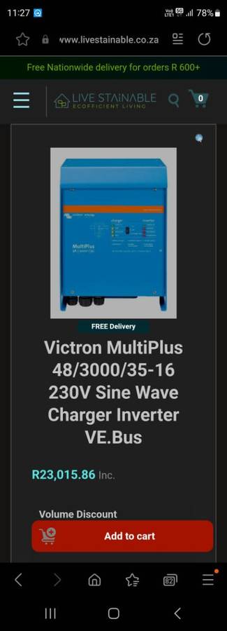 Victron Multiplus 3Kva 48v Inverter & Charger