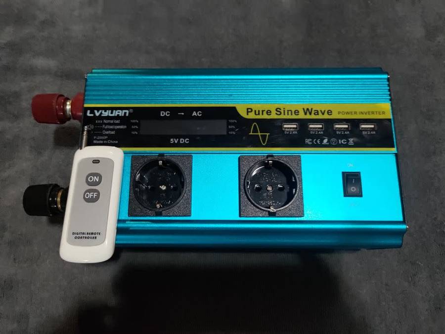 LVYUAN Pure Sine Wave Inverter 1600 Watts Inverter 24V to 110V DC to AC with Remote Controller