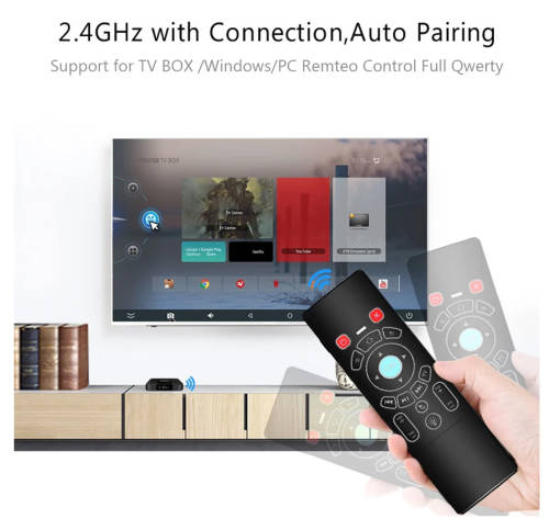Remote Control 2.4G Fly Air mouse T6 Plus mini Wireless keyboard 7 Colors Backlit touchpad