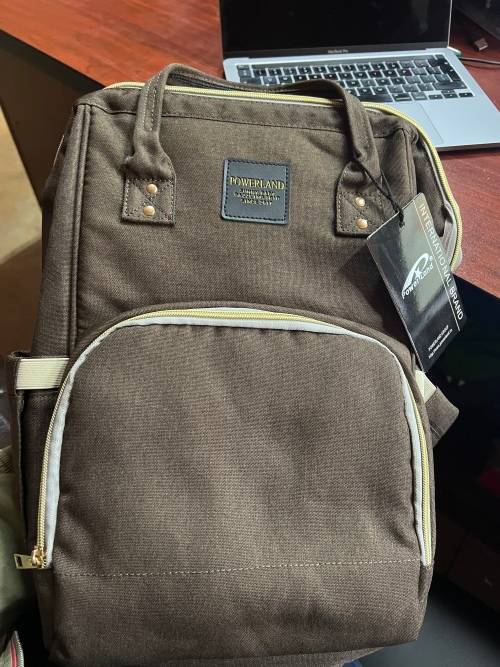 Multifunction Outdoor Travel Diaper Bag - Dark Brown Powerland Brand New
