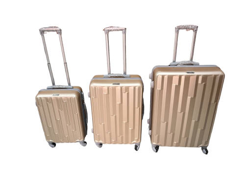 3 in 1 Super High Quality Hard Outer Shell Suitcase Set Beaitiful Pattern Design Golden - BRAND NEW