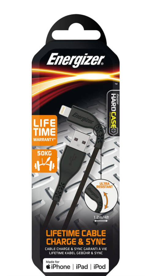 Energizer Ultimate Apple USB to Lightning Charging Cable 1.2M - Black NEW SEALED IN METAL CASE
