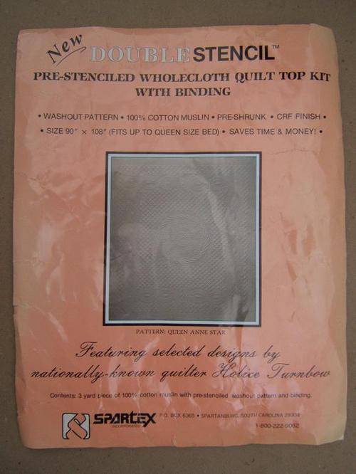 SPARTEX..pre-stenciled wholecloth quilt top kit