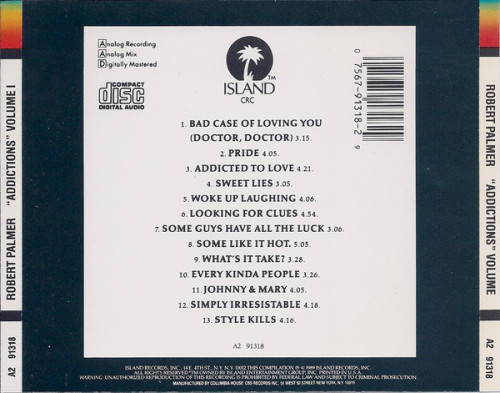 Robert Palmer - Addictions Vol. 1 CD
