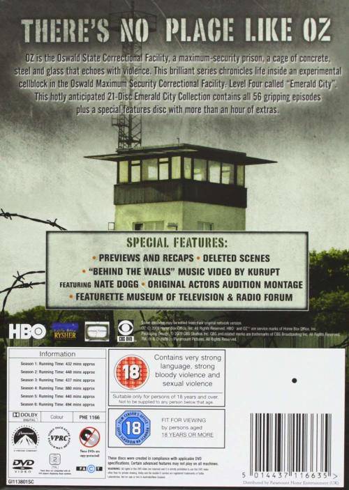 Oz - Complete Season 1-6 DVD Box Set UK Import Region 2