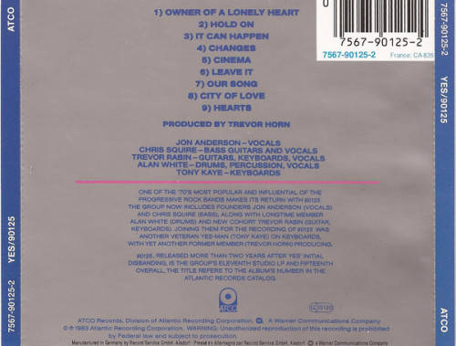 Yes - 90125 CD Import