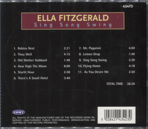 Ella Fitzgerald - Sing Song Swing CD Import
