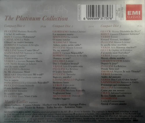 Maria Callas - Platinum Collection Triple CD