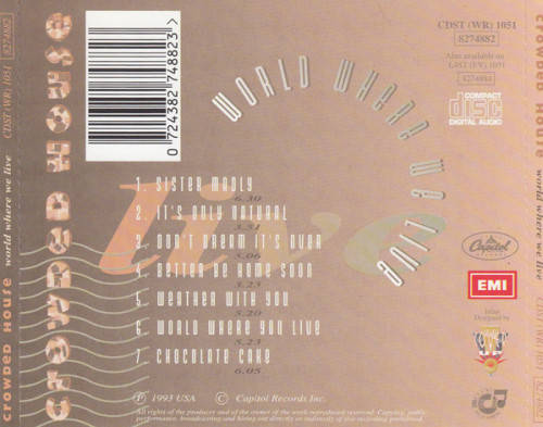 Crowded House - World Where We Live Live CD
