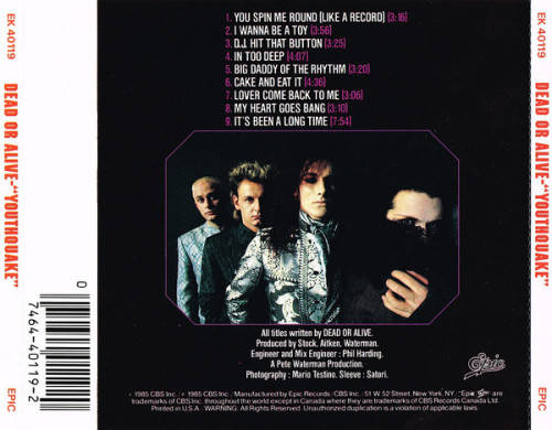 Dead Or Alive - Youthquake CD Import