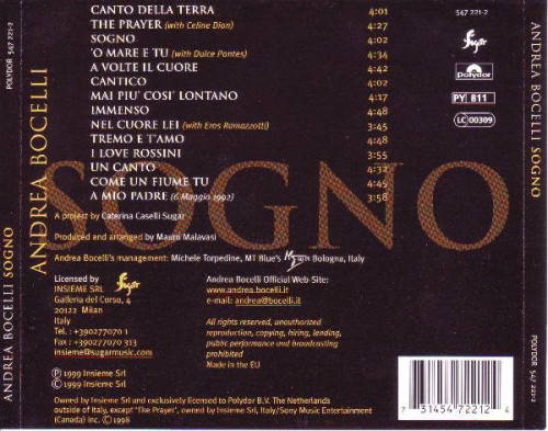 Andrea Bocelli - Sogno CD Import