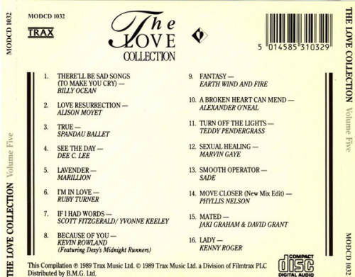 Various - The Love Collection Vol 1,2,3,4,5,6 CD Set Import