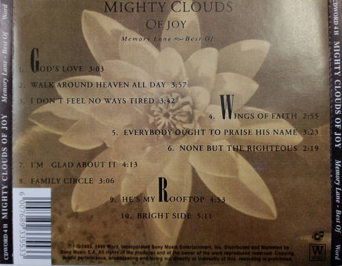 Mighty Clouds of Joy - Memory Lane - Best Of: Recordings From 1960-1993 CD