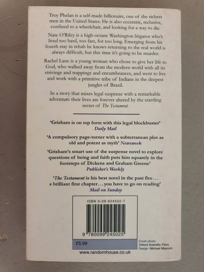 John Grisham - The Testament Paperback
