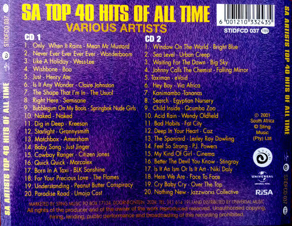 Various - SA Top 40 Hits Of All Time Double CD