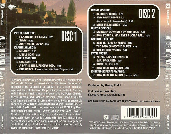 Various - Voices of Concord Jazz - Live At Montreux Double CD Import