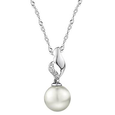Splendid Sterling Silver With Rhinestone And Imitation Pearl (CHAIN NOT INCLUDED!)