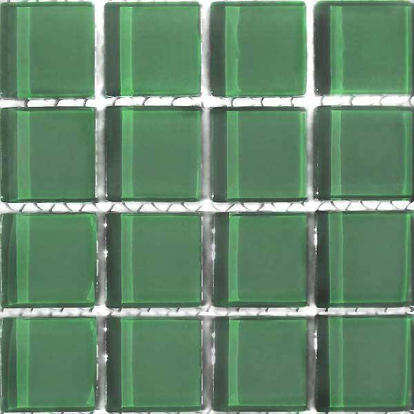 ON SALE!! Crystal Glass Mosaic Tiles 23mm x 23mm - FERN GREEN