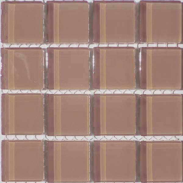 Crystal Glass Mosaic Tiles 23mm x 23mm - CHESTNUT