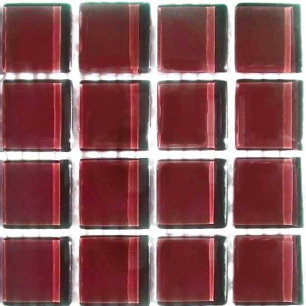 Crystal Glass Mosaic Tiles 23mm x 23mm - BURGUNDY