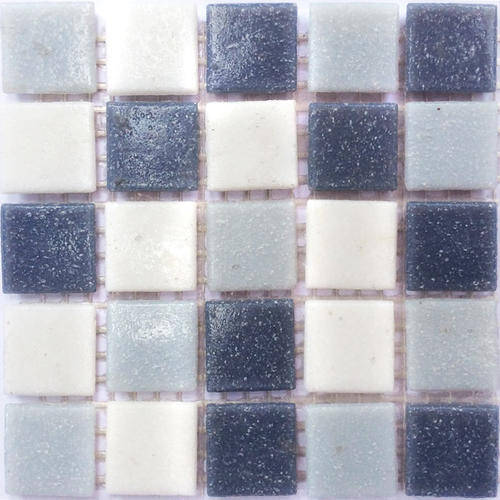 ON SALE!!! Riverglass Mosaic Tiles 20mm x 20mm - DENIM-WHITE-BLUE MIX