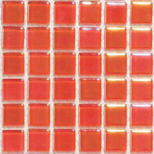 Reflective Crystal Glass Mosaic Tiles 15 x 15 - PEARL CHERRY RED
