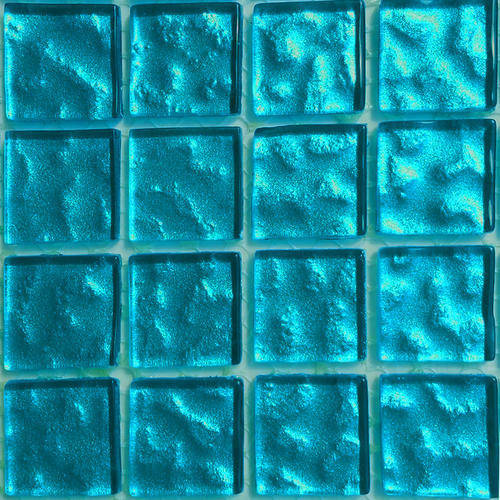 Crystal Glass METALLIC Mosaic Tiles 23mm x 23mm - BABY BLUE