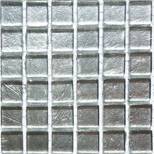 Reflective Crystal Glass Mosaic Tiles 15 x 15 - TWINKLE SILVER