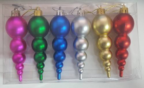 Plastic Snowball Stacked Christmas Tree Ornament