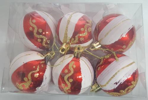Red and White Ball Christmas Tree Ornament