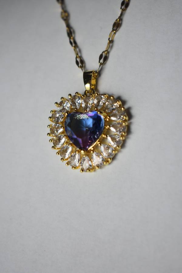 `R999` Necklace Special. 18K Gold Plated Purple Heart Necklace