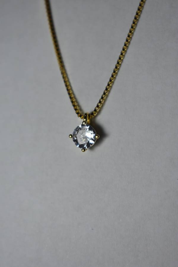 ``R3499` REAL 18K Gold Plated 925 Sterling Silver Necklace With 5A Graded Zirconia